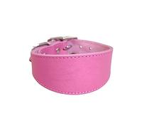 BHFYOB Leathers Dogs Collar Soft Padded Collar for Whippets Salukis Sighthounds Dogs Adjustable Collar Large Breeds Dogs