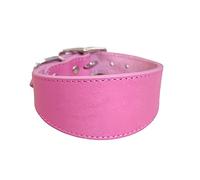 BHFYOB Leathers Dogs Collar Soft Padded Collar for Whippets Salukis Sighthounds Dogs Adjustable Collar Large Breeds Dogs
