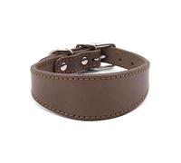 BHFYOB Leathers Dogs Collar Soft Padded Collar for Whippets Salukis Sighthounds Dogs Adjustable Collar Large Breeds Dogs