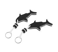 BHFZIAP 2 Pieces Shark Shaped EVA Floating Keychain Keyring Water Key Float Black