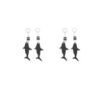 BHFZIAP 2 set 2 Pieces Shark Shaped EVA Floating Keychain Keyring Water Key Float Black