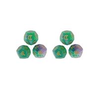 BHFZIAP 2 set 3Pcs Constellation Dices Astrology Dice for KTV Board Game Role Playing Game green and gold, 1.4cm