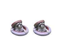 BHFZIAP 2 set Cute Raccoon Statue Garden Decoration for Indoor/Outdoor Outside Living Room