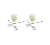 BHFZIAP 2 set Finger Spool Scuba Wreck Diving Reel with Double-ended Brass Clip white