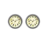 BHFZIAP 2 set Musical Birds Wall Sound Clock Battery Operated for Household Interior Decor Gray 32cm