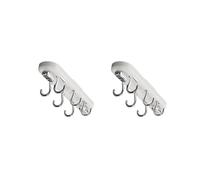 BHFZIAP 2 Set Under Cabinet Hook 360 Degree Rotation Organizer Mug Rack for Home Tie Cups White