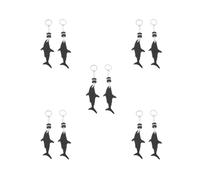 BHFZIAP 5 set 2 Pieces Shark Shaped EVA Floating Keychain Keyring Water Key Float Black