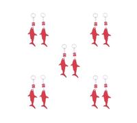 BHFZIAP 5 set 2 Pieces Shark Shaped EVA Floating Keychain Keyring Water Key Float Red