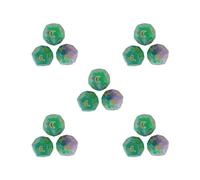 BHFZIAP 5 set 3Pcs Constellation Dices Astrology Dice for KTV Board Game Role Playing Game green and gold, 1.4cm