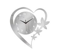 BHFZIAP Acrylic Wall Clock Stylish Unique Decorative Clock for Indoor Office Bedroom Silver, 28x30cm