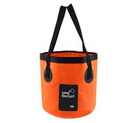 BHFZIAP Folding Bucket Water Container Bag for Outdoor Camping Fishing 12L Orange