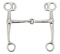 BHGAFD Horse Breaking Bit Stainless Steel 125mm Jointed Mouth Snaffle Bit with Turn Cheek for Horse Training, Durable Full Cheek Bit Equipment