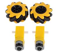 BHGAFD Mecanum Wheel for TT Geared Motor, 60mm Robot Omni Wheel with Rubber Tires, Left and Right Pair for Smart Robot Car DIY Kit, Enables 45° Drift and Lateral Movement