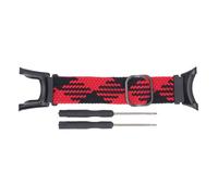 BHGAFD Quick Release Watch Braided Band Stretchy Replacement Adjustable Unisex Nylon Watch Braided Band for SUUNTO AMBIT 2 (Red Black)
