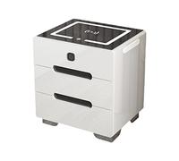BHGFYXBS Bedside Tables Smart Nightstands, Bedside Table With Charging Station Led Lights, Speaker, Fingerprint Unlock, 3-Drawer Nightstand Storage Cabinet For Bedroom,Onecolor-50,Onecolor-40Cm