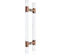 BHGFYXBS Door Pull Handle, Clear Glass Siding Door Pull Handle, Round Gate Handles Hardware For Exterior Interior Doors, Acrylic Push Bar Double Sided Puller Easy To Install/Rose,Rose D-150Cm/59 inch