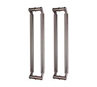 BHGFYXBS Door Pull Handle Sliding Door Handle Barn Door Handles Commercial Barn Shower Sliding Door Handle Push Pull Round Shape Entry Door Handle Stainless Steel Forfice Home Sho,Black-2 Pieces
