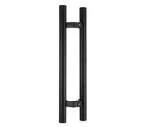 BHGFYXBS Extra Long Barn Door Handle Set, Classic Round Handles Of American Style, Push Pull Bar For Glass/Wooden Door, Double Sided H Shape, Stainless Steel/Grey/120Cm/47.2In,Bla,Black-150Cm/59.1In