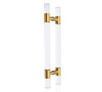 BHGFYXBS Modern Push Pull Bar Handle, Clear Glass Side Door Handle,Round Gate Handles Interior Exterior Door Hardware,Acrylic Push Bar Easy To Install Double-Sided Puller/D/86Cm/3,D-180Cm/70.8 inch