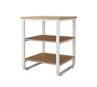 BHGFYXBS Printer Table Office Printing Stand 3-Layer Floor-Standing Printer Stand Metal Fixed Frame Office Desktop Fax Machine Scanner Shelf Family Bedside Phone Rack,Beige