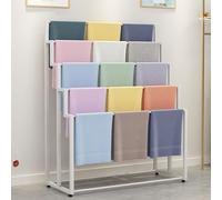 BHGFYXBS Pull-Out Trouser Rack, Expandable Drawer-Style Hanger Rod, Space Saving Wardrobe Storage, Floor Standing Scarf Display Stand, 5-Layer,White-60 * 40 * 150cm