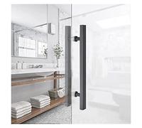 BHGFYXBS Stainless Steel Sliding Barn Door Handle H Shape Pull Push Solid Door Knob Interior Exterior Glass Door Handle,Black-Long 80Cm/31.5 Inch,Black-Long 80cm/31.5 inch