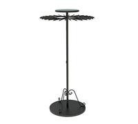 BHGFYXBS Upright Round Scarf Holder Organizer, Large Capacity Adjustable Height Rotatable Scarf Stand Display Rack For Shawl/Scarves/Clothes,Black-45rods