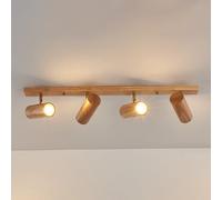 BHGFYXBS Wood Fixed Track Lighting Led Wall Mount Spotlight, Adjustable Ceiling Accent Spot Lamp, Directional Spotlights Ceiling/Wall Lamps For Commercial Household,4lights