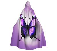 bhghgvb Purple Butterfly Print Print Adult Unisex Robes Capes Hooded Cloak For Cosplay Halloween Carnival Costumes Party