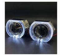 BHGMGEBLV Angel Eye Kit 2.5''Projector Bi-xenon For MINI H1 Lens 8.1 For X5 Square LED Angel Eyes DRL Retrofit H4 H7 Car Headlight Halo Ring Kits(White,Lens-Ver8.1)
