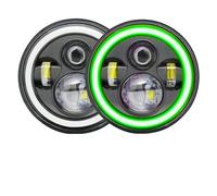BHGMGEBLV Angel Eye Kit For Wrangler JK TJ For Land For Rover 7 Inch Round LED Headlight Green Halo Angel Eyes 3000K/6000K Halo Ring Kits(2Pcs)