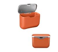 BHGMGEBLV Car Bin 1PC Multifunctional Car Trash Can With Lid Button Hanging Storage Bin For Wet And Dry Use Organizer Box Cars Trash Can(Orange)