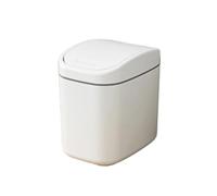 BHGMGEBLV Car Bin Desktop Trash Can Small For Mini Garbage Plastic Dustbin With Shake Cover For Home Office Waste Bins Cars Trash Can(Grey)