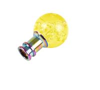 BHGMGEBLV Car Gear Shift Knob for Car Manual Shift Knob Acrylic Gear Shifter Head Stick Crystal Transparent Bubble Pink Blue Clear Car Grip Head Lever(Yellow)