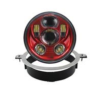 BHGMGEBLV Motorcycle LED Headlight For VTX 2002-2008 1800 1300 5.75 Inch Motorcycle Projector LED Headlight With Bracket(Red B)