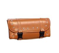 BHGMGEBLV Motorcycle Luggage Bags Universal Black Motorcycle Tool Bag Front Fork Handlebar Saddlebag Roll Barrel Racing Tail Storage Accessories Motorbike Saddle Bag(Brown)