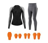 BHGRTSQ Women’s Breathable Mesh Motorcycle Jacket and Pants Set with CE Armor Protective Riding Gear Suit, Anti-Collision Motorbike Protective Clothing for Summer Riding(Size:S,Color:Grey)