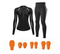 BHGRTSQ Women’s Breathable Mesh Motorcycle Jacket and Pants Set with CE Armor Protective Riding Gear Suit, Anti-Collision Motorbike Protective Clothing for Summer Riding(Size:L,Color:Black)
