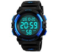 BHGWR Boys Digital Watches, Kids Sports 5ATM Waterproof Watch with Alarm/Timer/EL Light,Blue Childrens Outdoor Digital Watch for Teenagers Boys