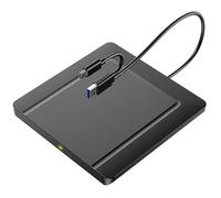 BHHB External CD/DVD Drives, External CD/DVD+/-RW Drive USB 3.0, CD Burner, DVD Reader/Writer, Compatible with Laptop, Desktop, Mac, Windows 11/10/8/7 (Ultra Slim)