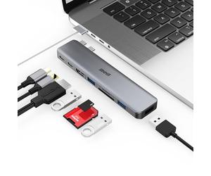 BHHB USB C Hub Adapter for MacBook Pro Air Docking Station 8-in-2 for Mac Book Accessories Dongle 4K@30Hz HDMI, Thunderbolt 4/3, USB 3.0, SD/TF, USBC Dock Multiport Adapter für Mac M5 M4 M3 M2 M1