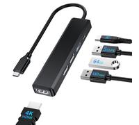 BHHB USB C Hub HDMI 4K/ PD100W/ USB 3.0 5Gbps Data Port/ 2 USB-A, 5-in-1 USBC Hub Computer Docking Station USB C Dock Type C Dongle Multiport Adapter for MacBook Pro/Air, iPad, iPhone 17/16/15, Laptop