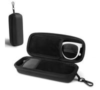 BHHBMT Double Eyeglasses Case, EVA Zipper Hard Shell Dual Sunglasses Organizer Portable Travel Glasses Case Sunglasses Case with Metal Hook for 2 Pairs of Glasses