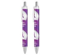 BHHJKK Alzheimer’sAwareness Month Retractable Ballpoint Pen Writing Ballpoint Black Ink Ball Pens Gifts for Students Office Stationery Supplies