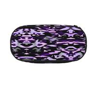 BHHJKK American Camouflage Purple Print Pens Pencil Case Nylon Pencil Bag with Zipper for Makeup Brush Office Men Women Adult