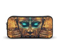 BHHJKK Ancient Egyptian God with Intricate Patterns and Symbols Pencil Case Funny Pencil Bag High Capacity Storage Pouch Portable Pen Organizer