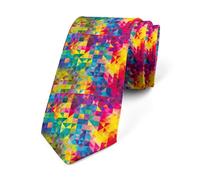 BHHJKK Animal Fur Print Ties For Men,Wildlife Safari Mens Tie,African Patchwork Neckties For Men,Aesthetics Tiger Tie