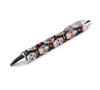 BHHJKK Ballpoint Pens 0.5 mm, Day Of The Dead Sugar Skull Removable Refillable Ball Point Pen, Comfortable Smooth Writing Pens for Home Office, Black Ink, 1 Pcs