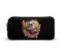 BHHJKK Beer Drinking Sloth Pencil Case Large Pencil Pouch Pen Bag Zip Pen Organizer Makeup Bag for Women Men