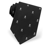 BHHJKK Black Microfiber Tie | Skull & Crossbones Necktie